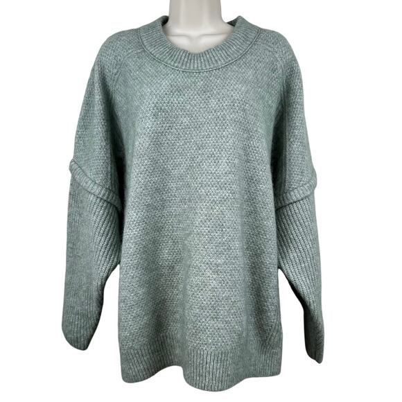 Madewell Cable Havener Pullover Sweater Wool Alpaca Cable Knit Sage 3X Boxy - Picture 4 of 16